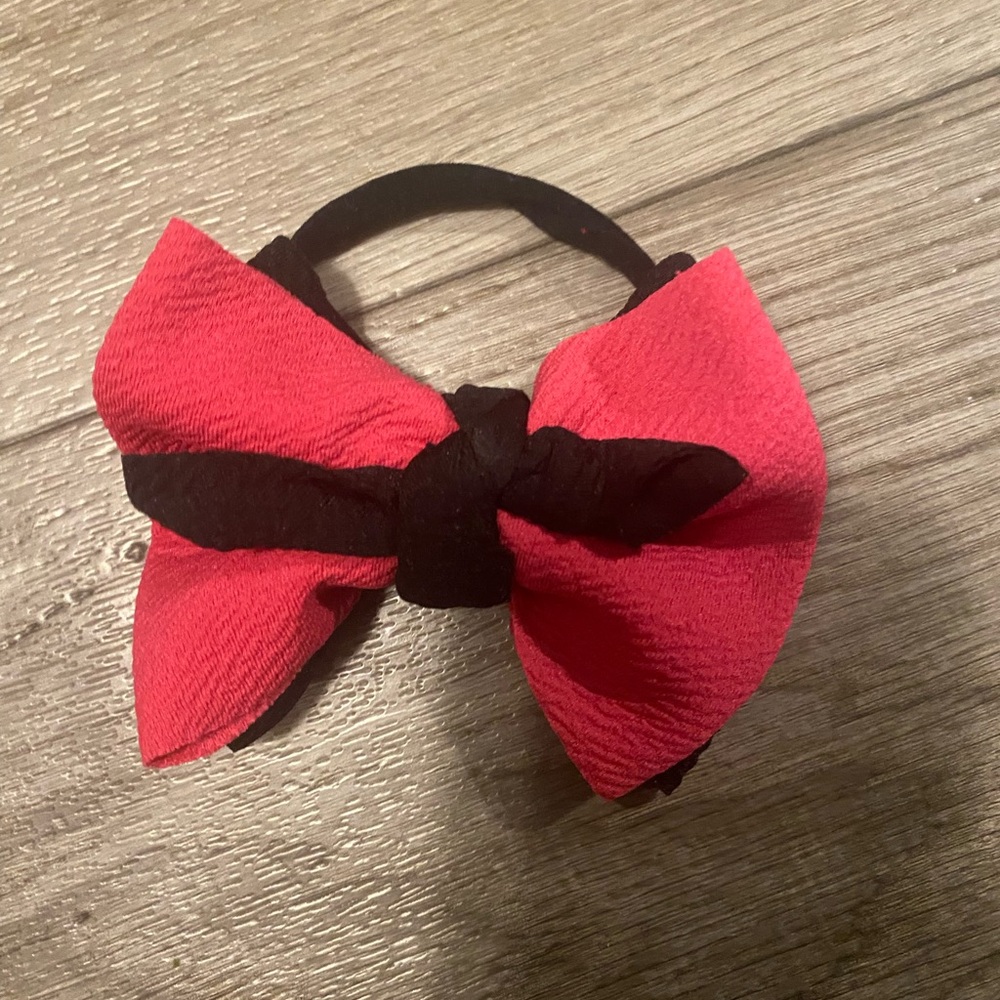 Pink and Black Kids Hair Bow